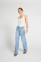 Pulz Jeans Vega UHW Jeans Wide Leg - Light Blue Denim