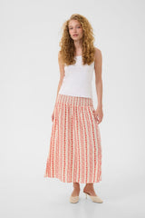Culture hollie Skirt - Coral/White Graphic