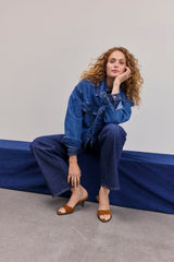 Pulz Jeans Vega uhw Jeans Wide Leg - Dark Blue Denim