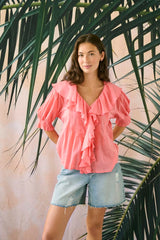 Culture Musso SS Blouse - Sugar Coral