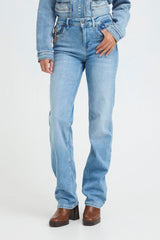 Pulz Karolina HW Jeans Straight Leg - Light Blue