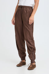 Pulz Jeans Fia Hw Pants Tapered Leg - Coffee Bean