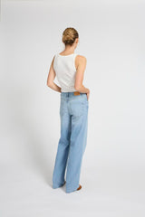 Pulz Jeans Vega UHW Jeans Wide Leg - Light Blue Denim
