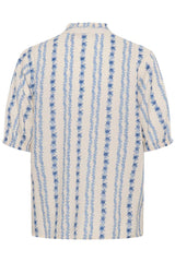 Culture hollie Blouse - Blue/White Graphic