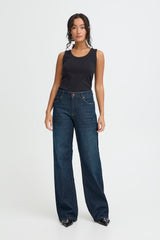 Pulz Jeans Vega uhw Jeans Wide Leg - Dark Blue Denim