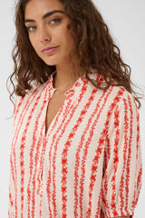 Culture hollie Blouse - Coral/White Graphic