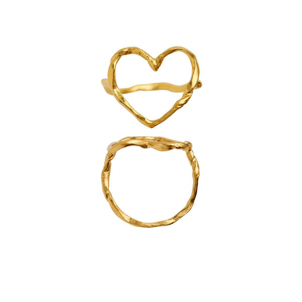 Stine Funky Heart Ring - Gold