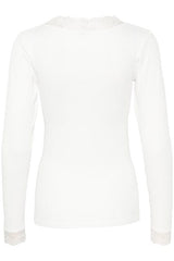 Culture Camilla LS Rib T-shirt - White