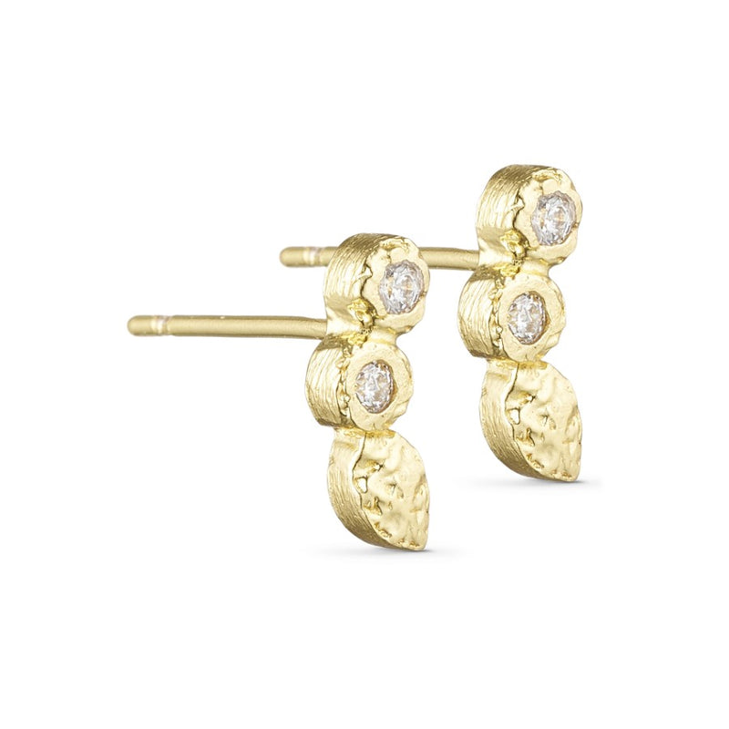 Pure By Nat Post Earring W. Zircon - Gold