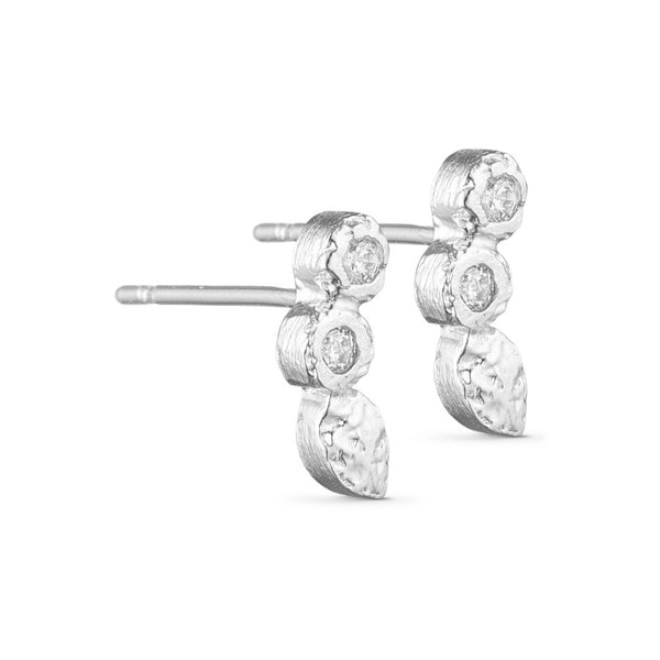 Pure By Nat Post Earring W. Zircon - Silver