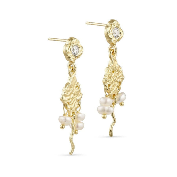 Pure by Nat Earring W Pendants Gold  - 45769