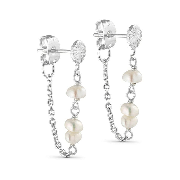 Pure by Nat Earring W Pearls Silverplated white pearls - 45779