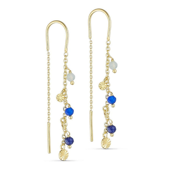 Pure by Nat Earring W Pearls goldplated blue - 45781