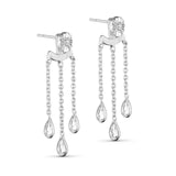Pure By Nat Manon Chain Earring 45851 -Silver