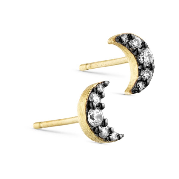 Pure By Nat Post Earrings W. Zircons - Black