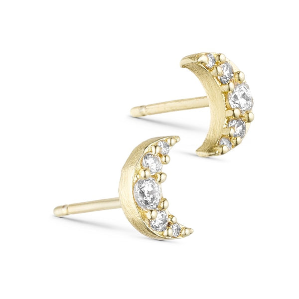 Pure By Nat Post Earrings W. Zircons - Gold