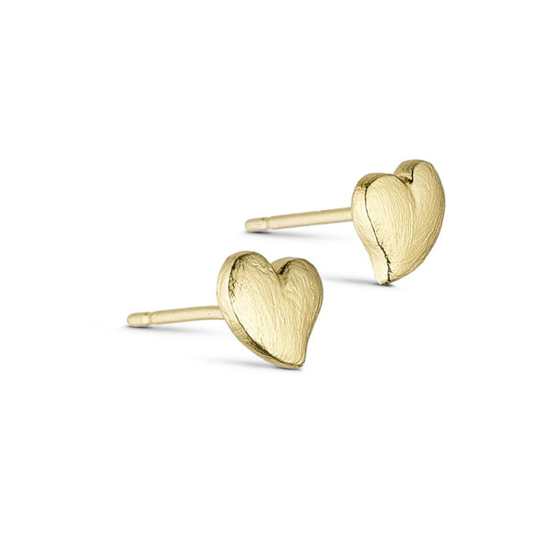 Pure By Nat Post Heart Earrings - Gold