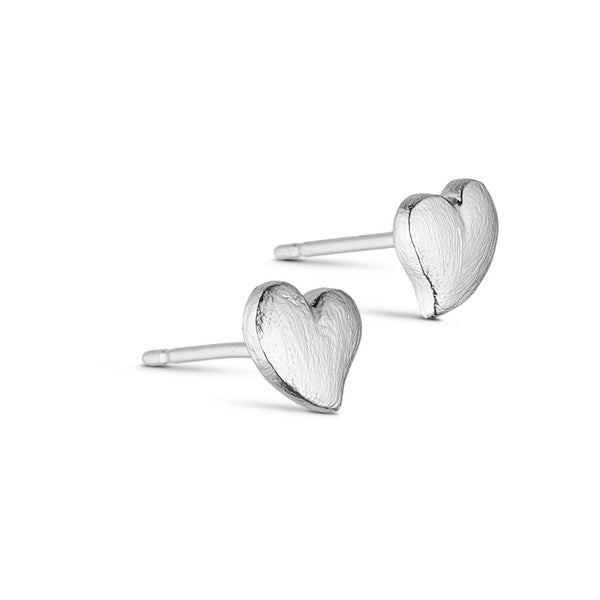 Pure By Nat Post Heart Earrings - Silver