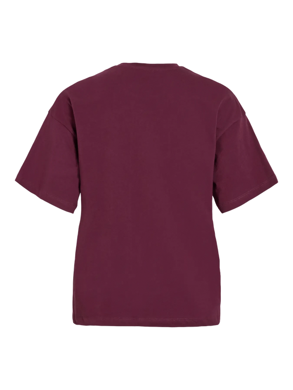 Vila Vihafia S/S Flower Detail T-shirt - Fig