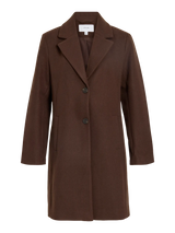 Vila Claudia Button Coat - Coffee Bean