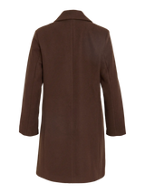 Vila Claudia Button Coat - Coffee Bean