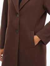 Vila Claudia Button Coat - Coffee Bean