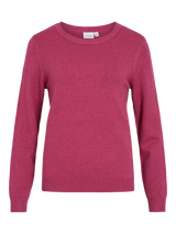 Vila Viril O-Neck L/S Knit Top - Anemone