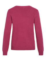 Vila Viril O-Neck L/S Knit Top - Anemone