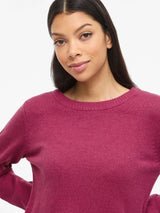 Vila Viril O-Neck L/S Knit Top - Anemone