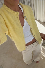 Noella N-Kae SS Knit Cardigan - Butter Yellow