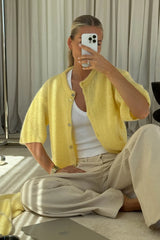 Noella N-Kae SS Knit Cardigan - Butter Yellow