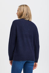 Pulz Astra Zipper Roll Neck Pullover - Navy