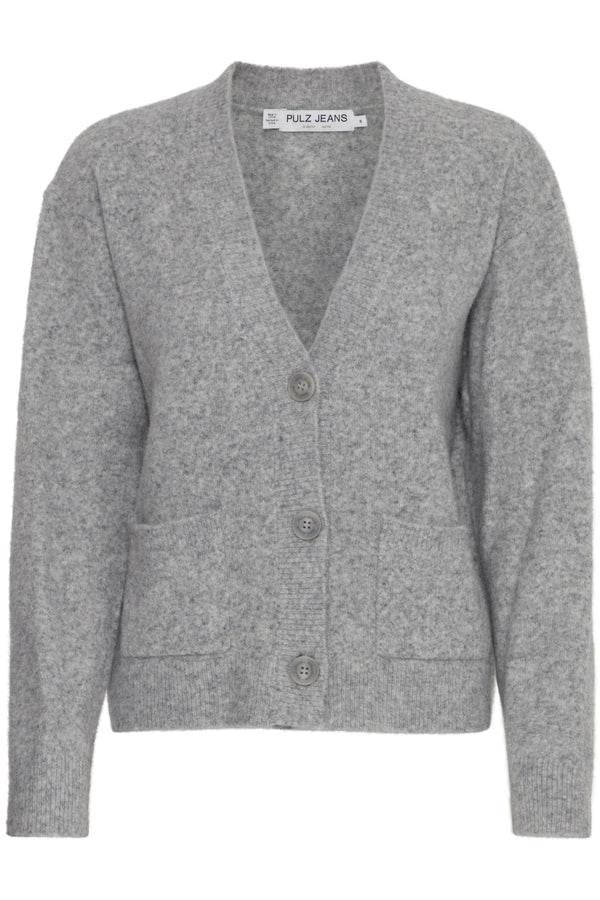 Pulz Astra Short Cardigan - Grey