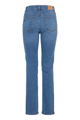 Pulz Emma HW Jeans Medium Straight - Medium Blue Denim
