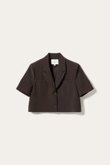 Noella Leanne Crop Blazer - Chocolate