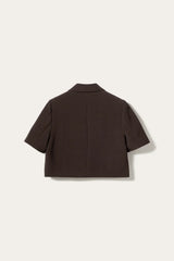 Noella Leanne Crop Blazer - Chocolate