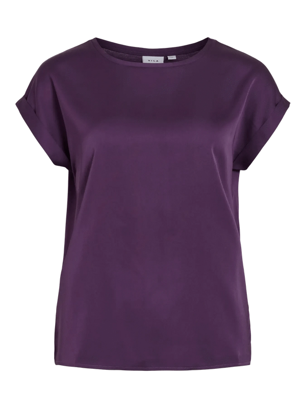 Vila Ellette satin top - Purple
