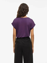 Vila Ellette satin top - Purple
