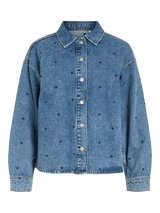 Vila creek L/S Denim Heart emb shirt
