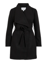 Vila Cooley Collar Belt Coat - Black