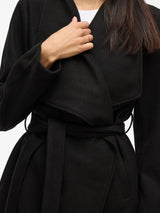 Vila Cooley Collar Belt Coat - Black