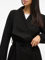Vila Cooley Collar Belt Coat - Black