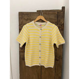 Not Sisters Striped T-shirt Cardigan - Off White/Yellow