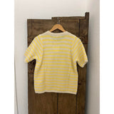 Not Sisters Striped T-shirt Cardigan - Off White/Yellow