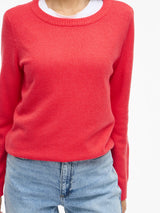 Vila Viril O-Neck L/S Knit Top - Hibiscus