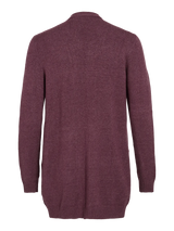 Vila Viril Open L/S Knit Cardigan - Fig Dark Melange