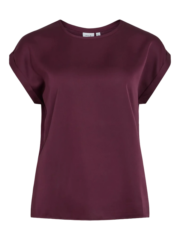 Vila Ellette satin top - Fig
