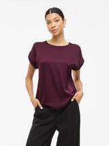 Vila Ellette satin top - Fig