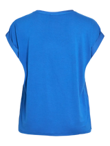 Vila Ellette satin top - Victoria Blue