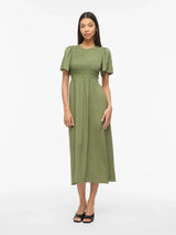 Vila Lisa S/S Mdi Smock Dress - Olivine
